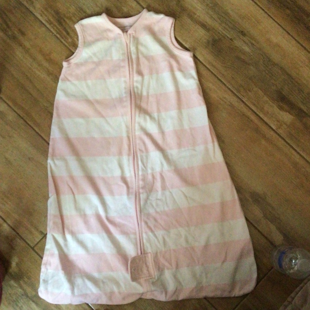 Burt’s Bees Sleeveless Sleep Sack - Pink and White Stripes